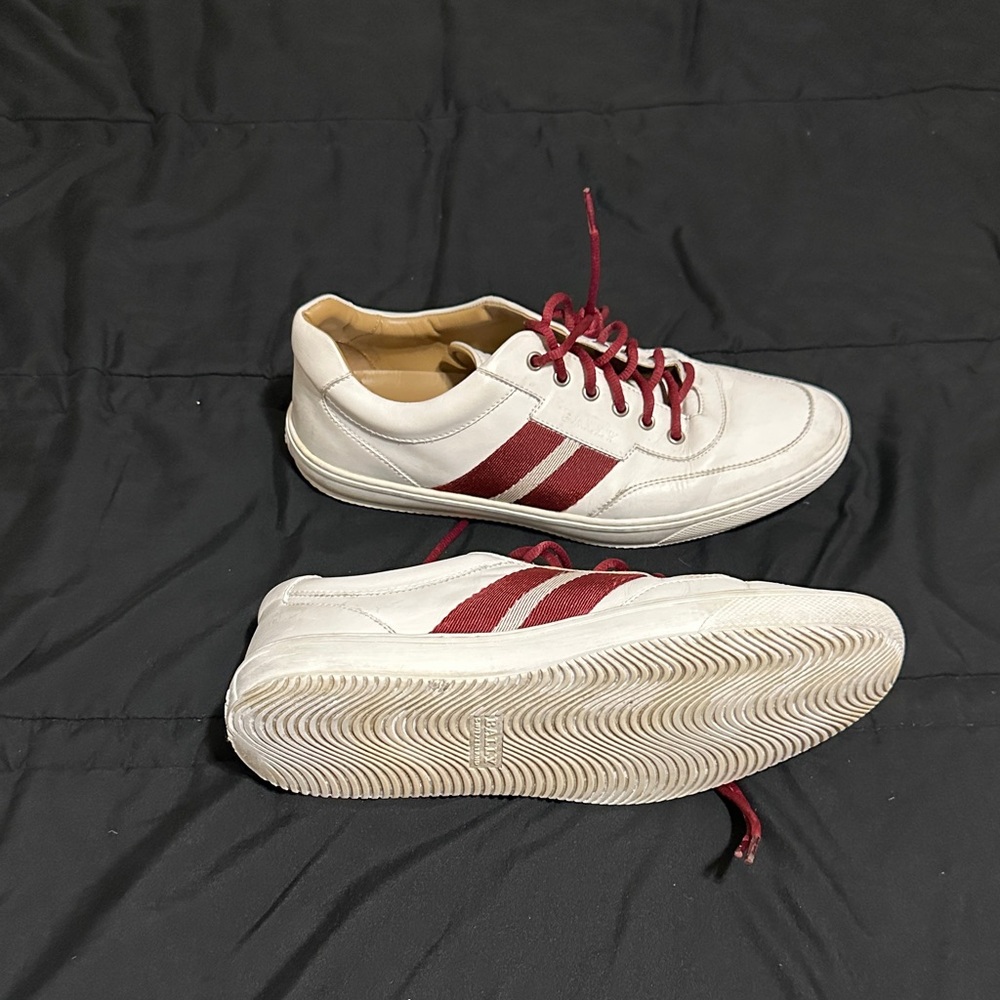Bally White and Red Men's Sneakers - Picture 2 of 3